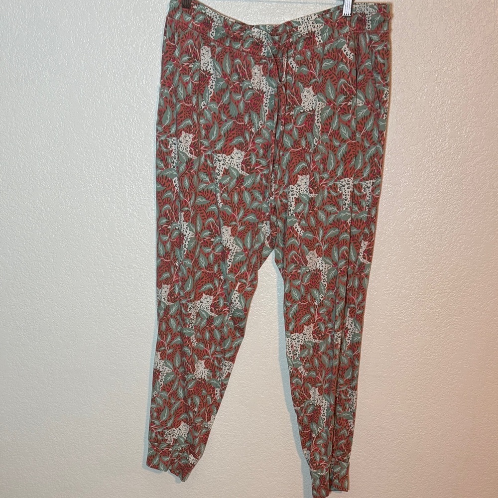 State Of Day Tropical Cheetah Jogger Lounge Pants Size XL